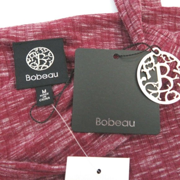 Bobeau Knit Tank Top Square Neck Red White Marled - Picture 9 of 10